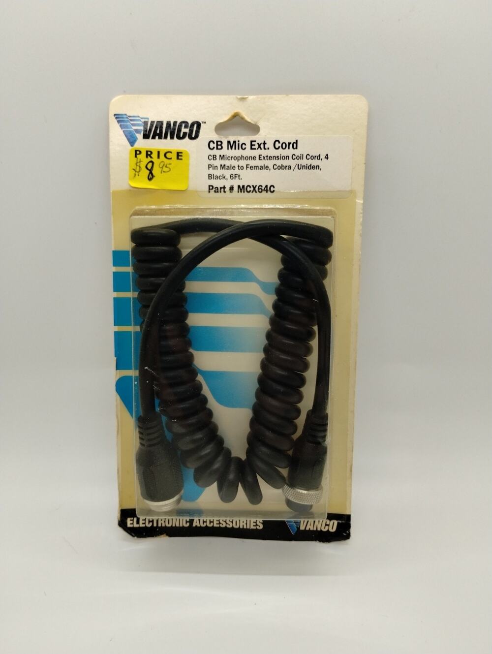 Vanco CB Microphone Extension Cord - MCX64C - 6 Ft - 4 Pin Male To Female